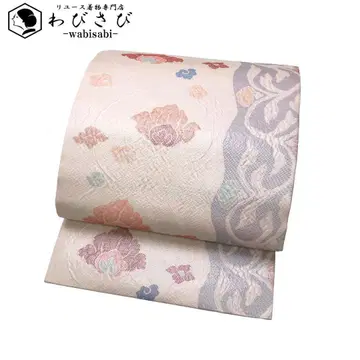 나고야 오비 꽃덩굴무늬 부풀린 직조 소녀색 O-5859