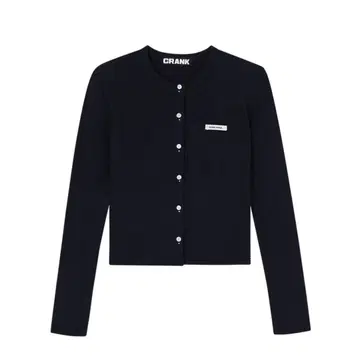 CRANK 니트 스터드 버튼 가디건_네이비