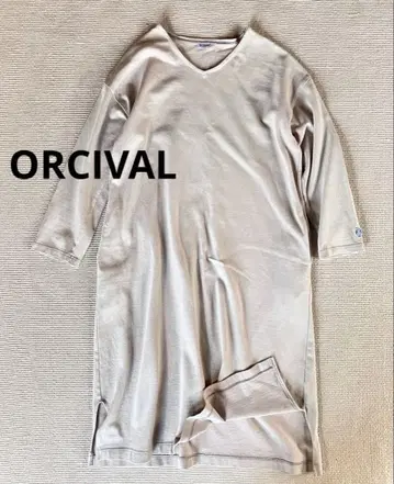 ORCIVAL 오르치발 코튼 로드 V넥 원피스 무지