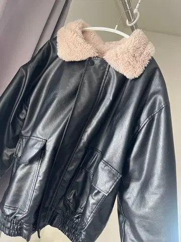 연말 가격 가죽 블루종 블랙