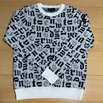 St ANDREWS 올 로고 무늬 긴팔 니트 스웨터 M