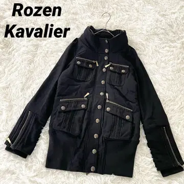 로젠카발리에 밀리터리 코트 메탈 버튼 자수 블랙
