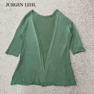 요건 레일 니트 랩 가디건 (M) 그린 오부소매 겉옷 성인 여성