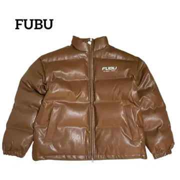 [ 미사용급 ] FUBU 인조 가죽 충전솜 다운 자켓 M 브라운