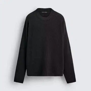 ZARA 워시드 와플 스웨터 블랙