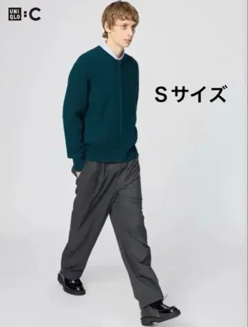 유니클로 C 이지 와이드 테이퍼드 팬츠 다크 그레이 S