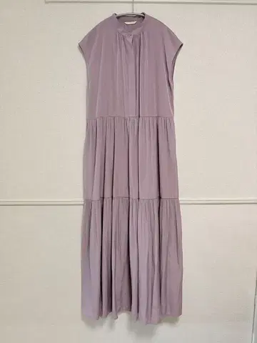 BEAMS HEART 연보라 반팔 롱 원피스