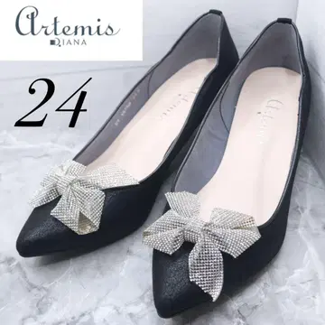 [새상품급] [28] DIANA 다이애나 튤 리본 비쥬 블랙 펌프스 24