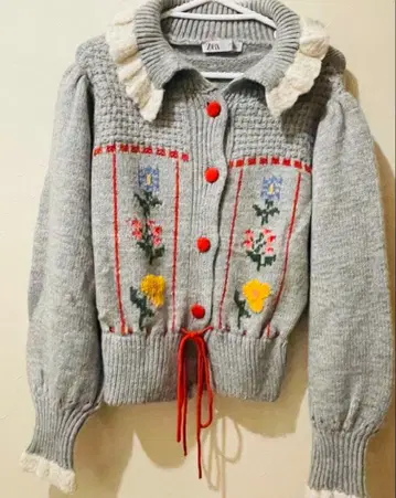 zara 꽃 패턴 니트 가디건