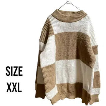 풀오버 니트 스웨터 캐시미어 울 혼방 라운드넥 XXL