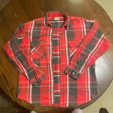 FIVE BROTHER 긴팔 플란넬 셔츠 레드/그레이