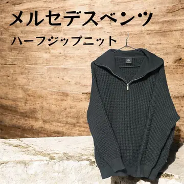 벤츠 하프 지퍼 니트 블랙