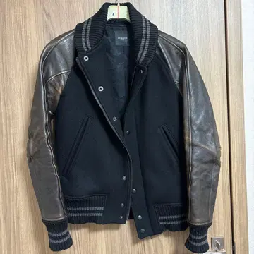 ACANTHUS 바시티 자켓 L 블랙/브라운