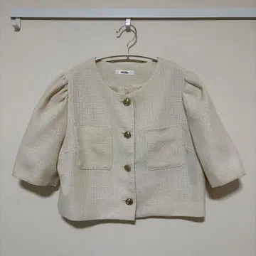 NICE CLAUP 반팔 트위드 자켓