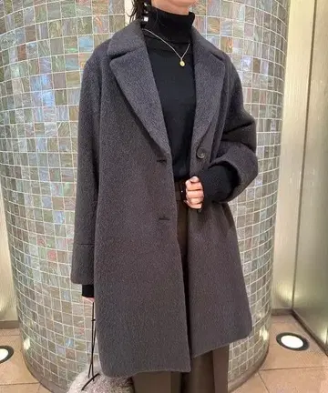 24AW 키드 모헤어 샤기 코트