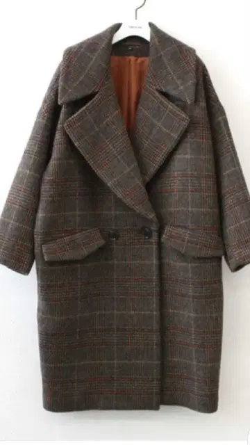 새상품급 드레스레이브 B7 울 체크 롱 코트 38 일본제 베이세츠