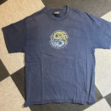 [ 00' ] [ 레어 ] TOPHEAVY 티셔츠 L 페이드 네이비 계열