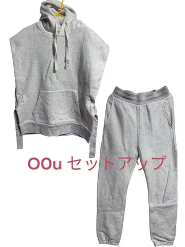 [ O0u 오 제로 유 ] 슬리브리스 후드티 & 팬츠 셋업