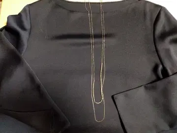 미사용품 골드 비즈 이중 롱 목걸이