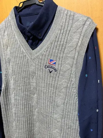 캘러웨이 골프 베스트 그레이 브라운 긴팔 피케 셔츠 4개 세트