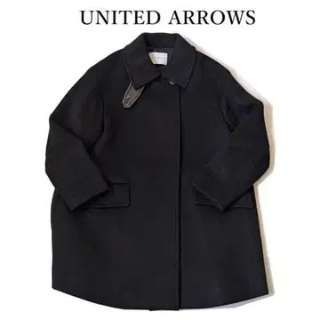 유나이티드 애로우즈 UNITED ARROWS 블랙 스탠드 칼라 미들 코트
