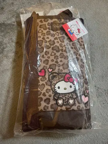 헬로키티 레오파드 무늬 에코백