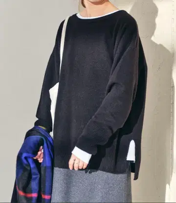 Spick and Span 울 캐시미어 루즈 풀오버