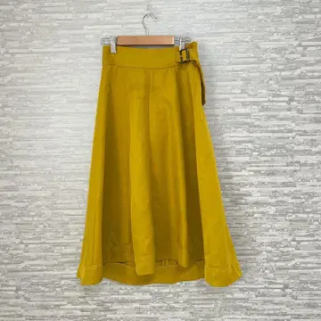 비밍 바이 빔즈 버클 플레어 스커트 머스타드 롱