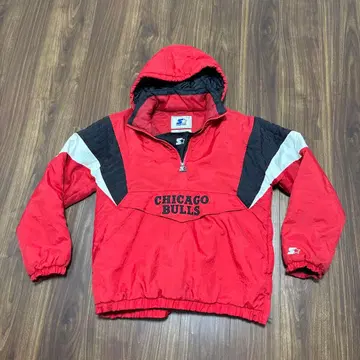 스타터 NBA 시카고 불스 나일론 충전솜 하프 지퍼 아노락 자켓