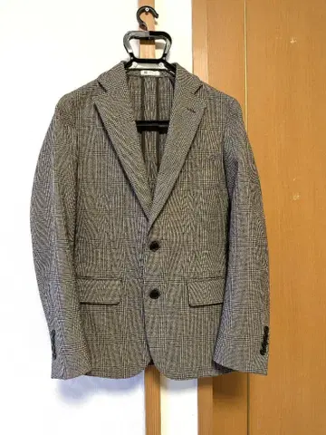 정장 셀렉트 체크 무늬 그레이 x 블랙 x 브라운 자켓