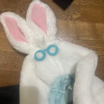 디즈니 원더랜드 앨리스 화이트 토끼 머플러 캡 팬캡