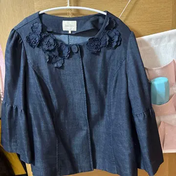 Rose Tiara 노카라 자켓 42 네이비