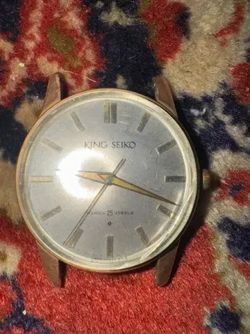 킹 세이코 수동 와인딩 시계 실버 다이얼