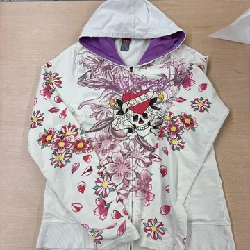 Ed Hardy XL 후드티 플라워 스컬