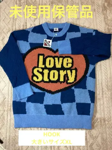 [ 미사용 ] HOOK Love Story 하트 무늬 니트 스웨터