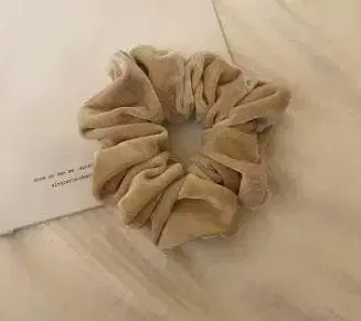 헤어 스크런치 빈티지 벨벳 무지 헤어 루프