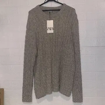 ZARA 그레이 케이블 니트 스웨터 M
