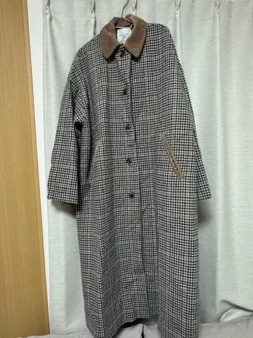 FREAK'S STORE 코듀로이 카라 부착 롱 코트