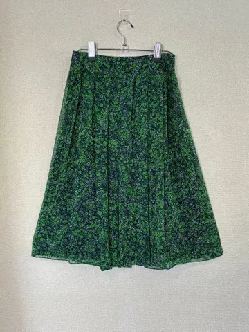 [매킨토시 런던] 플레어 롱 스커트 꽃무늬 그린 계열 38