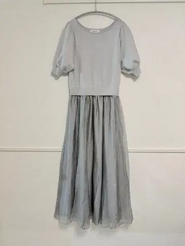 NATURAL BEAUTY BASIC 반팔 롱 원피스 그레이 M