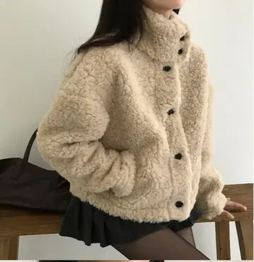 amood 무스탕 퍼 자켓 베이지