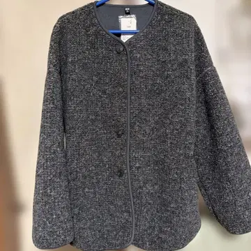 택 포함 미사용 완판템 보아 플리스 릴랙스 가디건 다크 그레이 XL