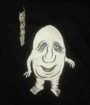 누뻬뽀 요괴 락 오리지널 빅 실루엣 맨투맨 블랙 면 100% 10oz