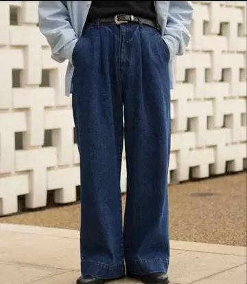 LURAKU wide denim pants 턱 와이드 데님 팬츠