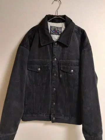 90-00s ATTRAK 후염 블랙 보아 데님 자켓 쉘파