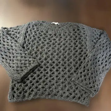 ZARA 시스루 니트 긴팔 다크 그레이