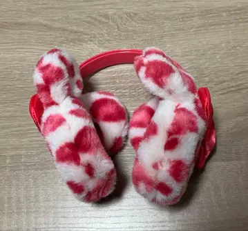 디즈니 귀도리 레오파드 무늬 핑크