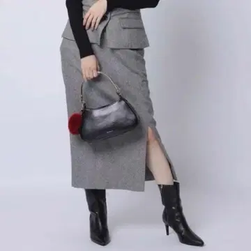 아푸와이저 리셰 벨트 부착 타이트 스커트 스모크 핑크 M