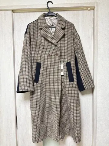 POU DOU DOU 체크 무늬 롱 코트