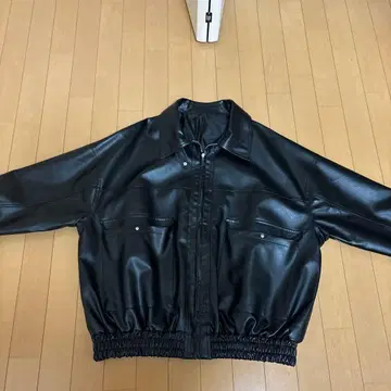 오버사이즈 가죽 블루종